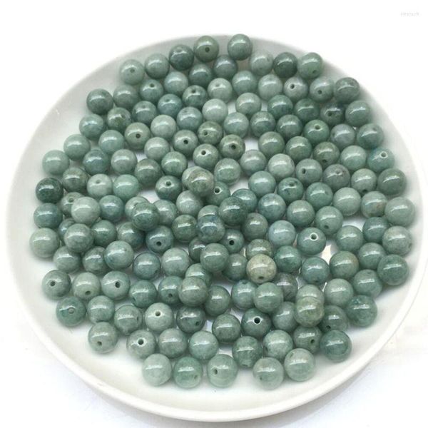 Colares pendentes 20pcs grau natural um jade jadeite contas diy verde solto 10 mm