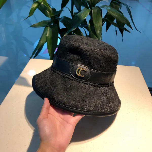 Chapéus de balde de luxo designer balde chapéu carta dois tons metal couro impresso costura balde chapéu masculino e feminino portátil chapéu de sol puro bondade boné