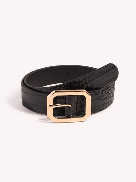 Cintos da moda Belt Belt Buckle-Buckle Crocodile Padadão Jeans feminina finhão quadrada para mulheres