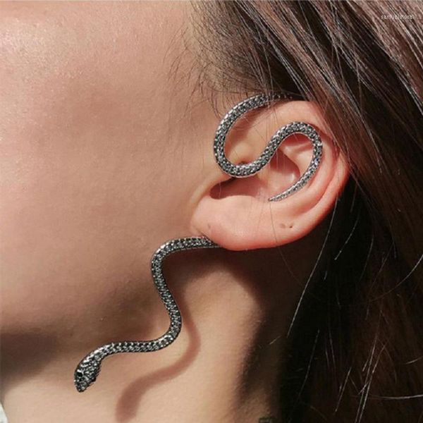 Brincos de backs Moda Moda Punk Snake Shape Ear manguito hip hop dourado prata colorida metal clipe para mulheres jóias de alpinista