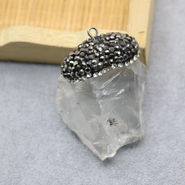 Anhänger Halsketten 32 41mm Natürlicher weißer Kristall Unregelmäßiger Stein Jade Elegante DIY Party Geschenke Großhandelspreis Schmuck Zubehör B3034