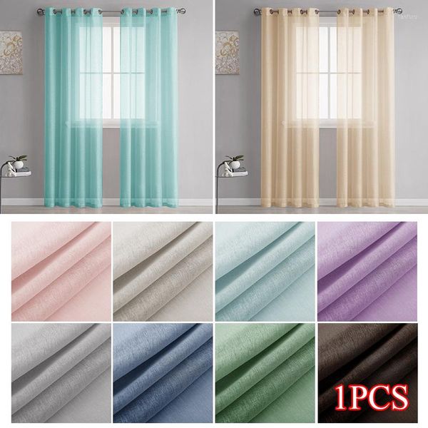 Vorhang 1PC Modern Sheer Home Textile Tür Fenster Behandlung Voile Tüll Elegant Romantische Abnutzungsstange