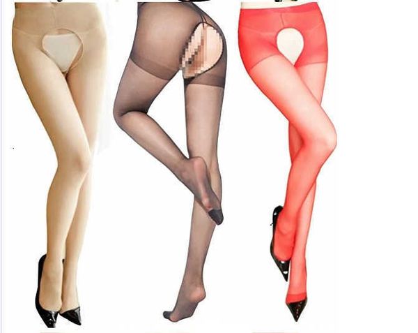 Brinquedos sexuais meias sexuais verão arquivo aberto calcinha de seda anti gancho ultra fino sexy virilha transparente meia-calça feminina livre diversão preto