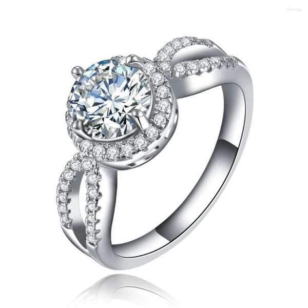 Anéis de casamento 2023 Luxo Mulheres Ring Party noivado Jóias Presente de Zircão 1.5 Carat Atacado US 5 6 7 8 9 Distribuição