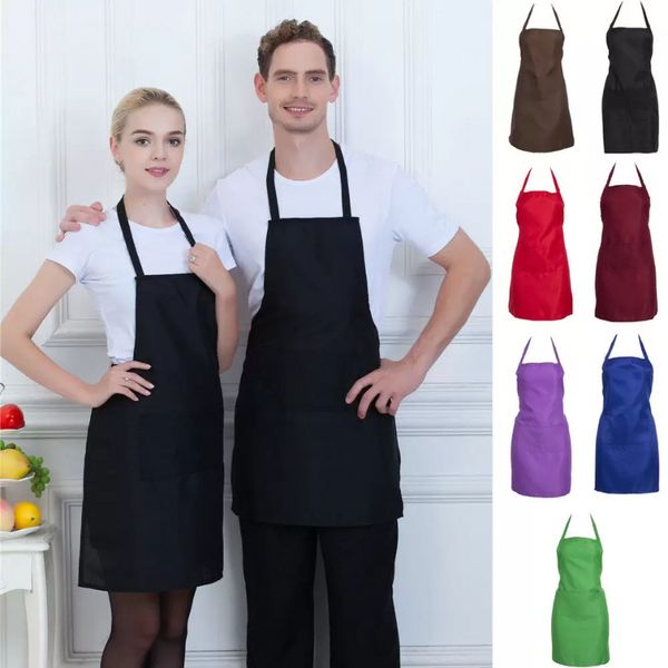 Avental de cozinha de cozinha ajustável para mulher homem chef garçom cafe shop churrasco cabeleireiro avens de presente personalizado ss0112