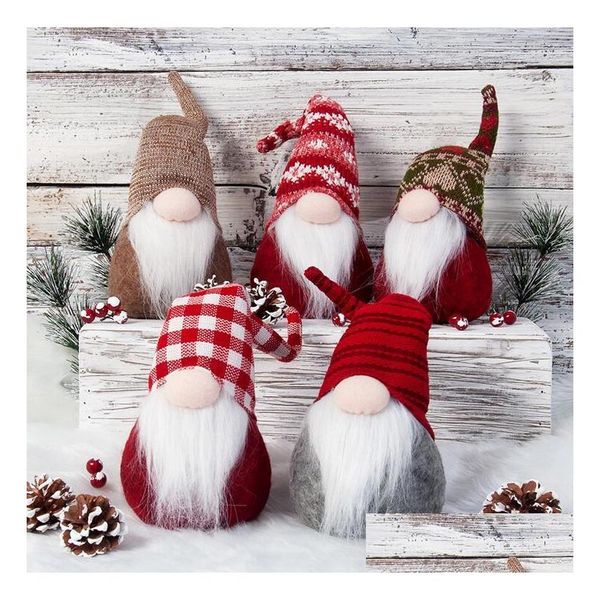 Decorações de Natal Toys de boneca feita à mão Santa Gnome Swedish Tree pendurado Ornamento Festa de Natal Christma Decoration for Home Navidad S Dhiyh