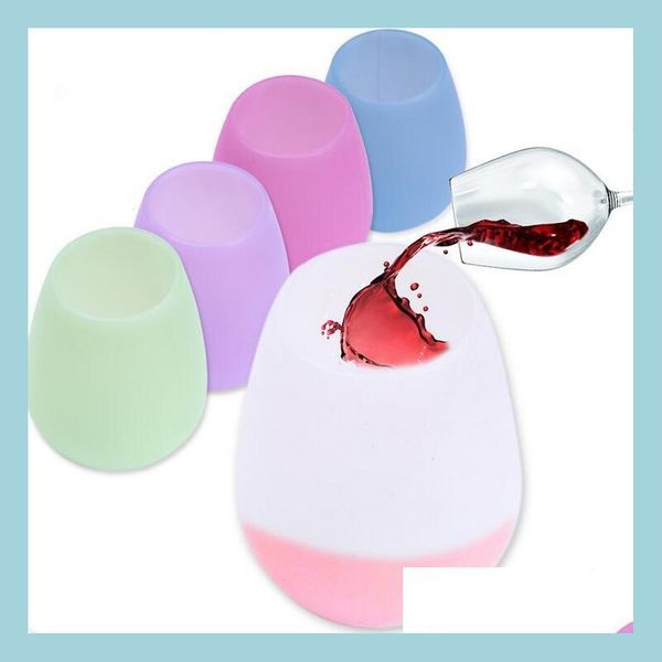 Bicchieri da vino Sile Glass Outdoor Cam Cup Viaggio Portatile Pulizia facile Birra Sicurezza Strumenti per bere Drop Delivery Casa Giardino Cucina D Dhlbd