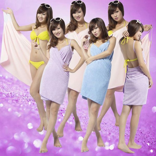 Chegada de toalha 2023 Moda Lady Girls Wearable Secando Magic Bath Bath Beach Robes Robes Robes Dress