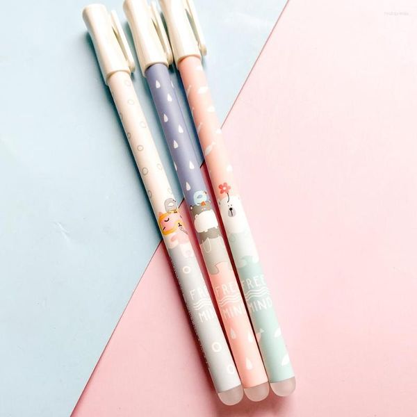 12 pezzi penna cancellabile Kawaii per materiale scolastico simpatico cartone animato cancelleria accessori per ufficio premi per bambini cose regali per ragazze