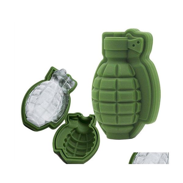 Ferramentas de Sorvete 3D Cube Mold Grenade Shape Maker Bar Drinks Uísque Vinho Sile Ferramenta de Cozinha Drop Delivery Home Garden Dining Dhthx