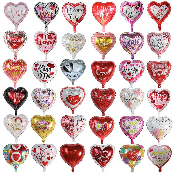 Altri adesivi decorativi 50 100 pezzi Cuore Nozze San Valentino Ti amo Foglio di alluminio Palloncino ad elio Cerimonia di fidanzamento Decorazione per feste Air Globos 230111