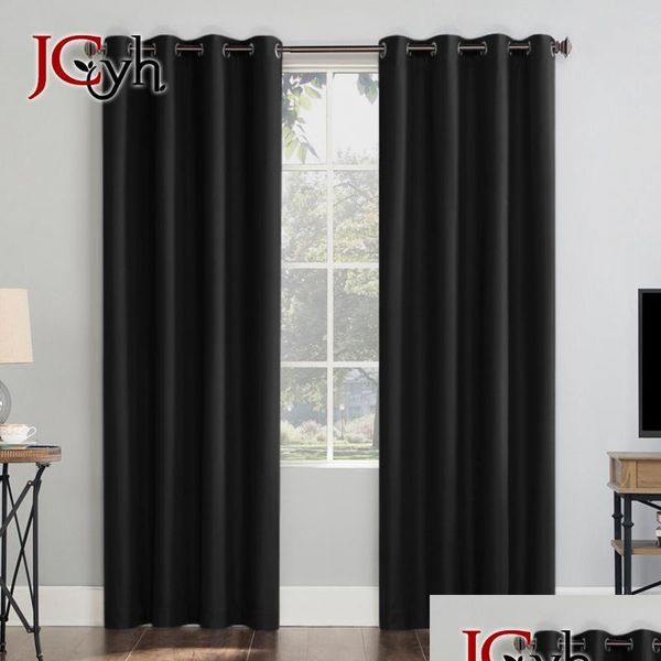 Cortina cortina a janela de cortinas de blackout modernas para quarto de estar com sombra alta cega de grossa porta preta ous grow delive dhxix