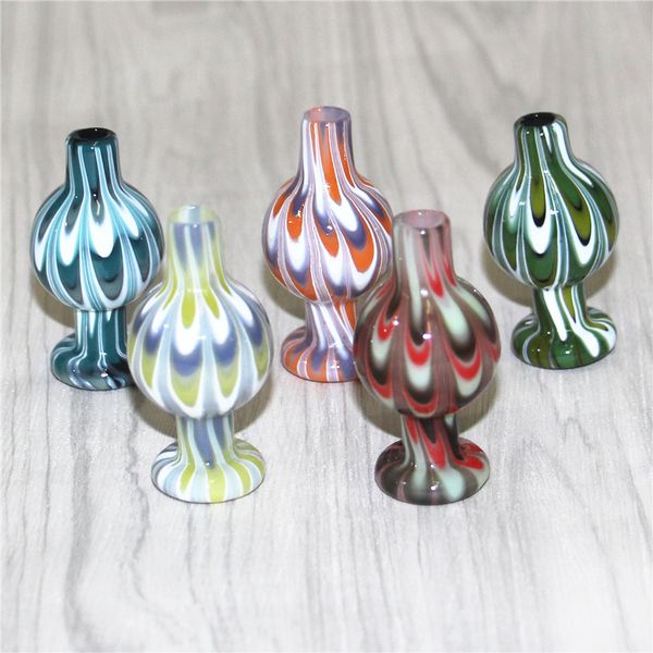 Wasserpfeifen Wig Wag Glas Bubble Carb Cap Farbige einzigartige Universal-Kugelkappen für 25-mm-Quarz-Banger-Nägel Glasbongs