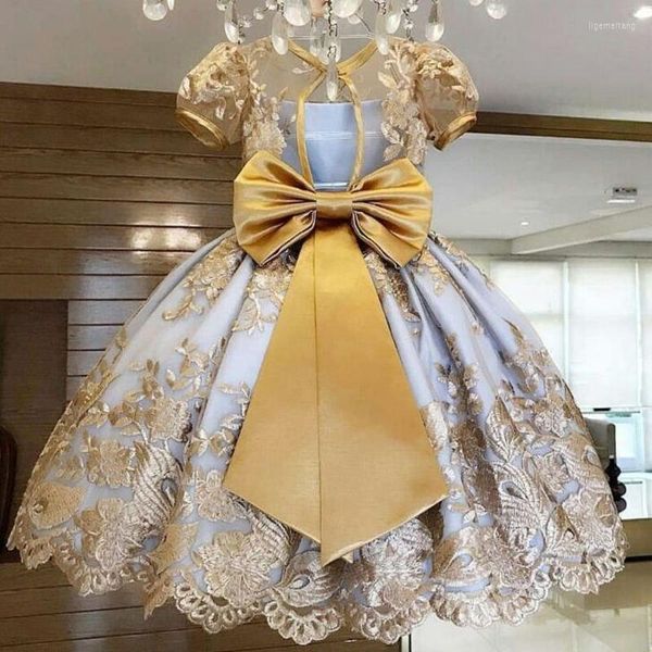 Vestidos de menina garotas de casamento para crianças vestido de aniversário de flor de bebê tutu crianças princesas festa noturna vestido 4 9t