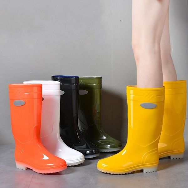Waterproof Autumn High-Top Rain Boots for Couples | Low-Heel Rubber Work Shoes, Size 44 (230112)