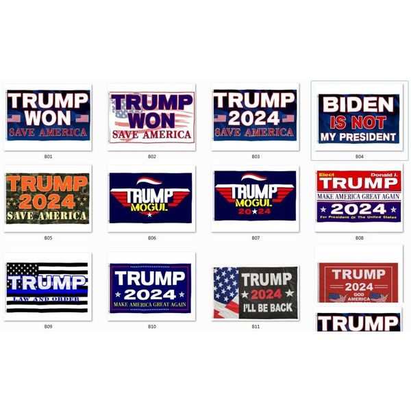 BANNER BANDS QUALIDADE 3X5 FT Trump ganhou bandeira 2024 Eleição Donald the Mog Save America 150x90cm Drop Delivery Home Garden Parte Festiva Dhbza