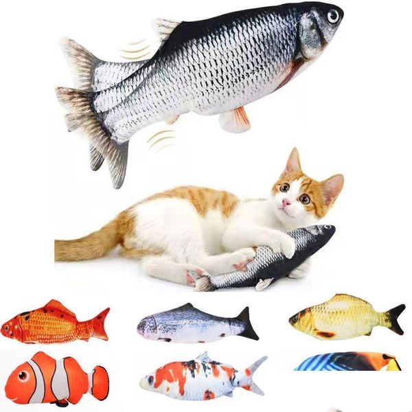 Cat Toys Haustier liefert Katzen und Hunde USB Ladespielzeug Fisch Interaktive Elektro -Diskette Realistic Chew Drop Delivery Home Garden Dheye