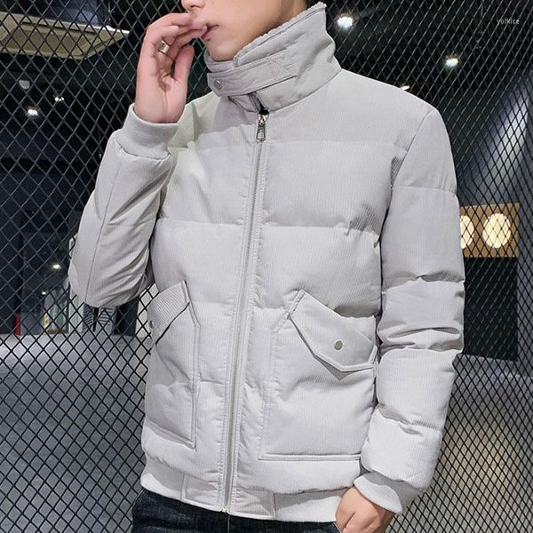 Männer Daunen Winter Baumwolle Jacke Koreanische Trend Net Schwarz Dicken Revers Jugend Schlanke Warme Parka Mantel Kleidung