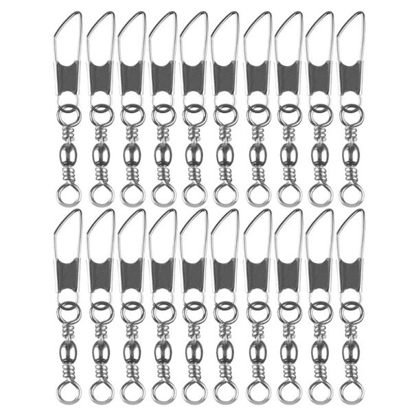 Ganchos de pesca 30pcs oito caracteres swivels rolling conector de gancho de tackle anéis (tamanho da prata 4)