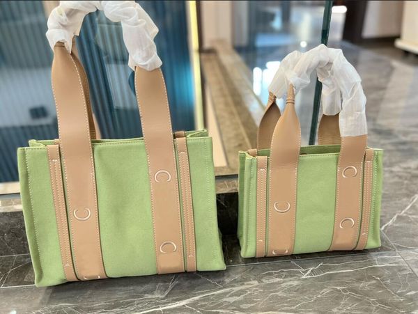 Luxus -Leinwand Einkaufstaschen Frauen Woody Tasche hohe Qualität Deigner Handtasche Grüne Umhängetaschen Brieftaschen Totes Totes Totes