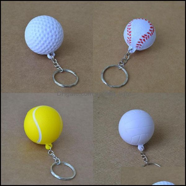Outro jardim doméstico 12pcs/bolsa personalizada keychain de vôlei Mini PVC Sport Sport Car Ball Key Ring For Players Men Women Wallet Dhvvj