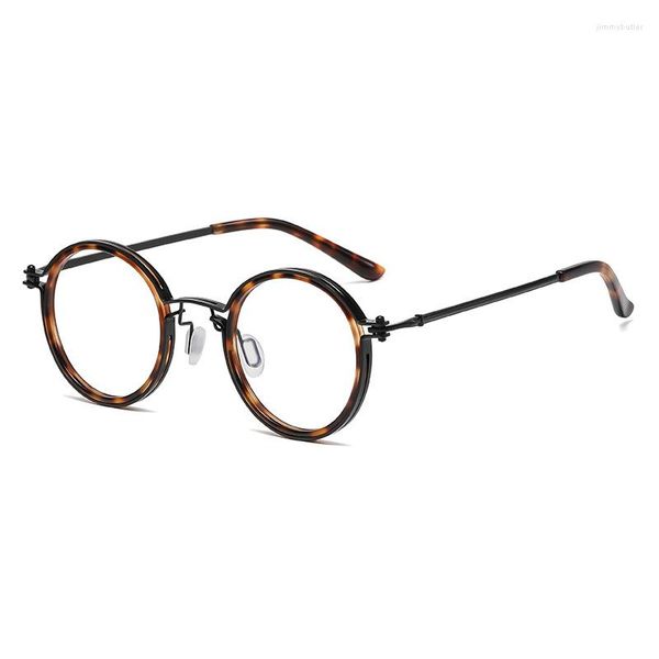 Sonnenbrillen Frames Vintage handgefertigte runde Kampagne Brillen Anti-Blau künstlerische Brillen Doppelrand Industrial Retro Spectakles