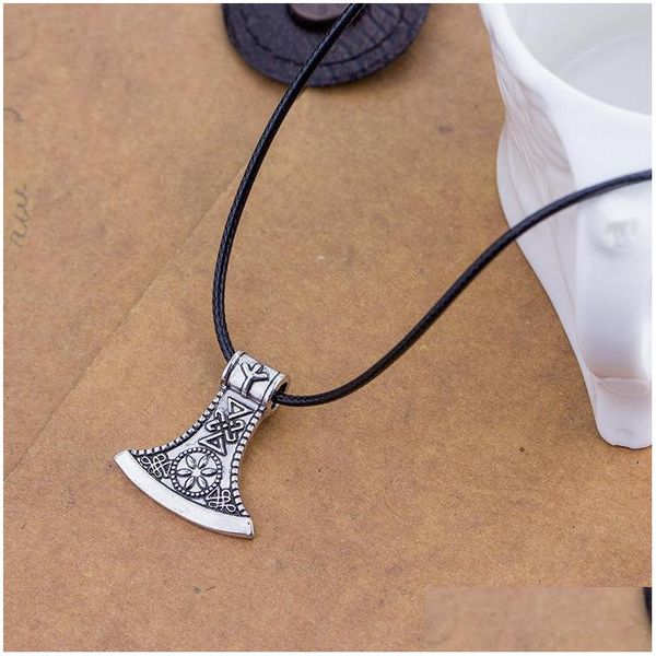 Collane a sospensione Trendy Elegante pirata Nordico Parame Ax Ax Axe Antique Antique Clavicar Chain Men Gioielli Delivery Delivery Delivery Dhxgj DHXGJ