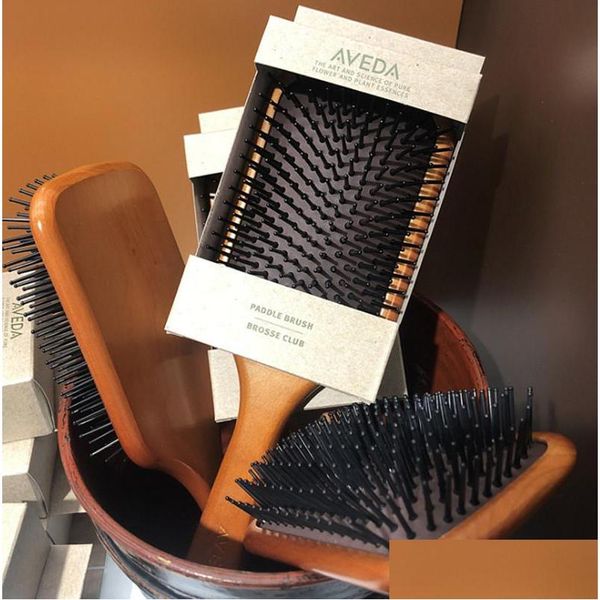 Волосные щетки DHS Высококачественная щетка Aveda Paddle Brush Brosse Club MAS Check Shipbrush Предотвращение Trichomadeses Sac Masr Drop Product Dhy85