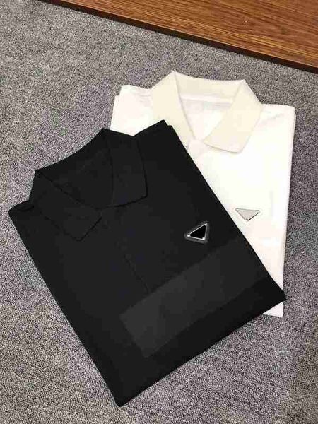 Frauenpolos-Designer Fr￼hling Sommer neuer hochgradiger Baumwolldruck Kurzschl￤fe Runde Nackenpaneel T-Shirt Gr￶￟e M-L-XL-XXL-XXXL Color Black White EZVN