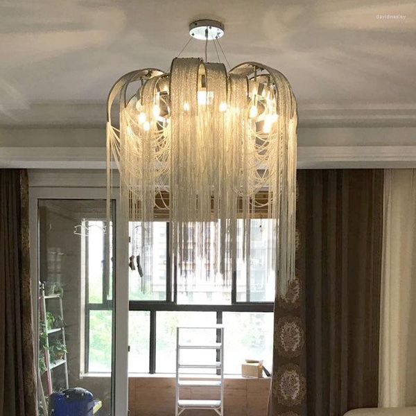 Люстры современная винтажная алюминиевая люминская люстра роскошная сеть итальянская пуговица Home Home Restaurant Lamp