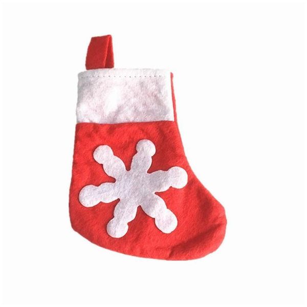 Weihnachtsdekoration Mini -Strumpf Schneeflocken Biegertasche Weihnachtsfestheime Home Dekoration Socken Messer Gabel Tabelle Halter Geschenk DH2601 Drop de Dhe4b