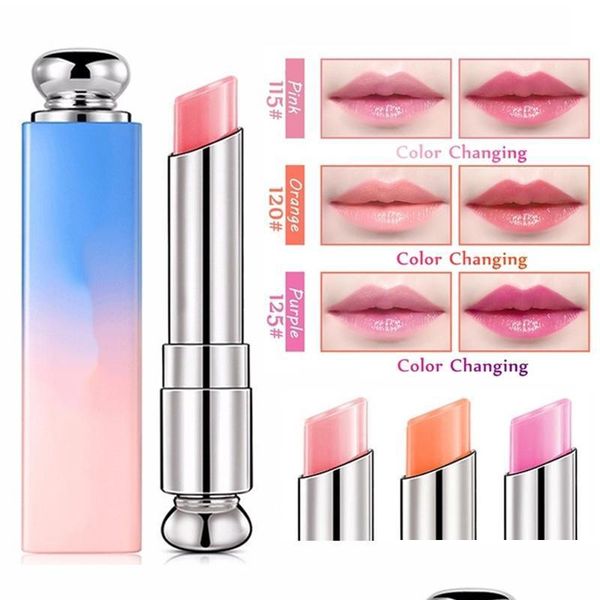 Lipgloss Crystal Jelly Lippenstift Langlebige nahrhafte Lippen Feuchtigkeitscreme Magische Temperatur Farbwechsel Pflege Cosmeticsliplip Drop D DHPN6