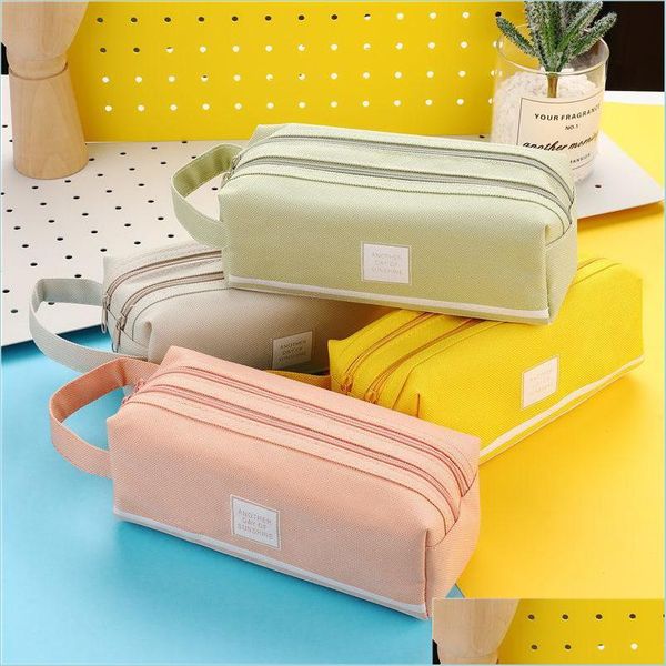 Сумки для карандашей Colorf Cloass Creative Korea Fabric Pen Box Box Case School Office Стационарные принадлежности Drop Drow Bus DH41N