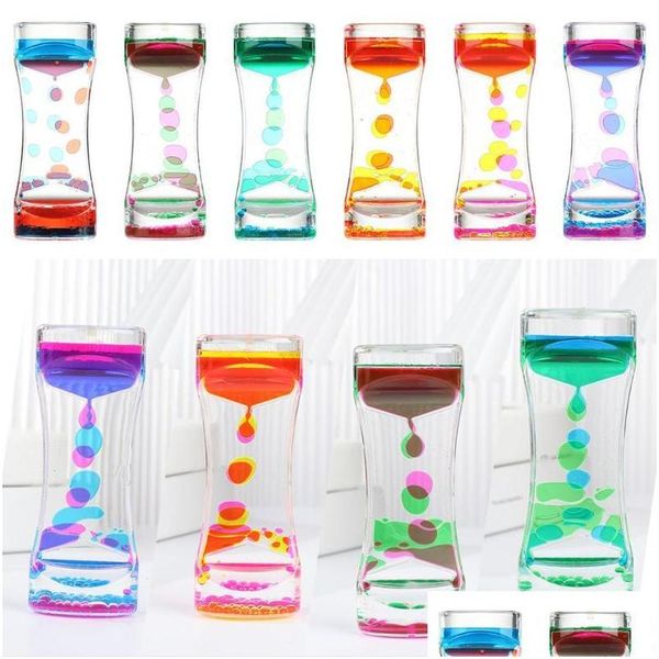 Outros rel￳gios acess￳rios Double Color Dynamic Drogas vazamento Hourglass Toys Hourglasses Ornaments Timer l￭quido Beautif Cla -artes Dhhgc