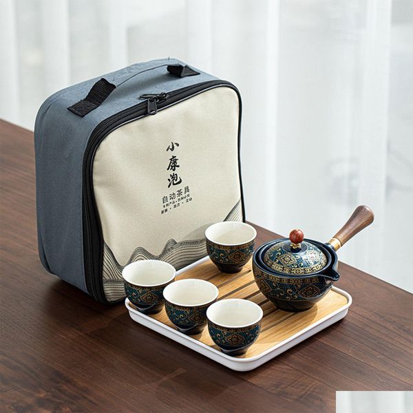 Ferramentas de chá de café porcelana chinês gongfu bule de chá com 360 fabricante de rotação e infuser portátil, tudo em uma queda de bolsa de presente entrega dhf8i