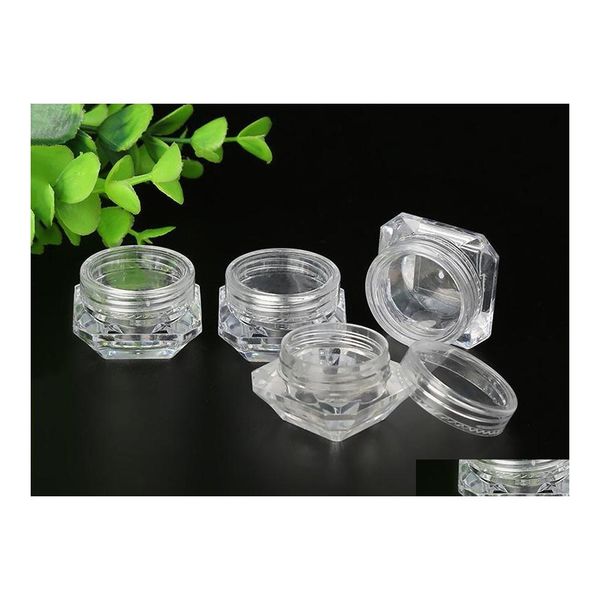Garrafas de embalagem 3 5ml de frascos de plástico transparente na unha arte cosmética Lip Balm Glos