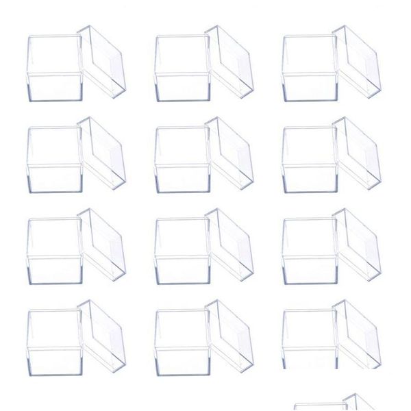 Embrulho de presente 12pcs clear acrílico quadrado cubo de doces Caixas de tratamento de caixas