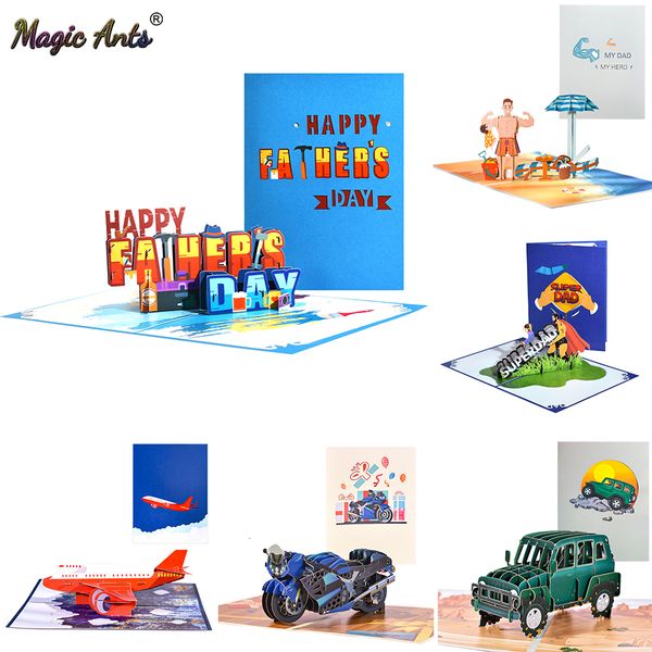 Weitere Event- und Partyzubehör, Happy Fathers Day-Karte, 3D-Pop-Up-Geburtstagskarte für Papa, handgefertigter Geschenkgruß mit Umschlag 230111