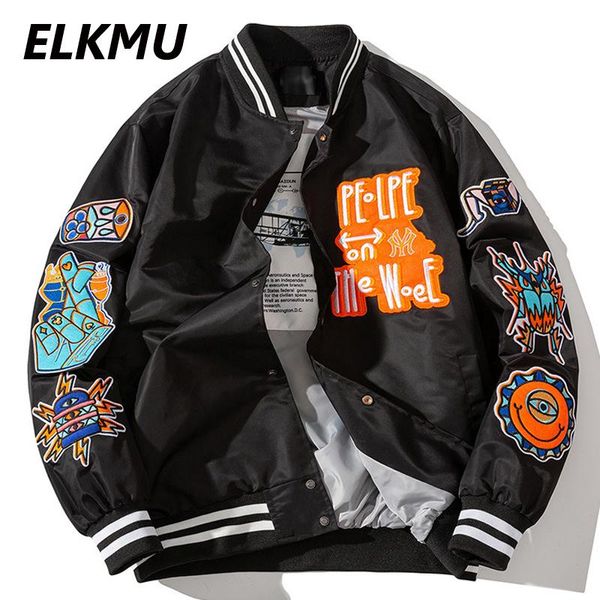 Jackets masculinos Elkmu Mens Baseball Jacket Hip Hop Streetwear