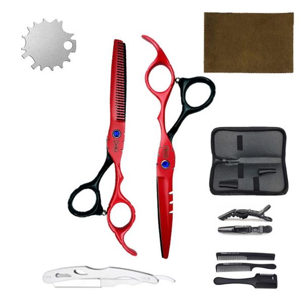 Hair Scissors 6 '' 'Hairdressing Professional Japão 440c Cutting Shears Barbeiro Scissor Scissor Conjunto