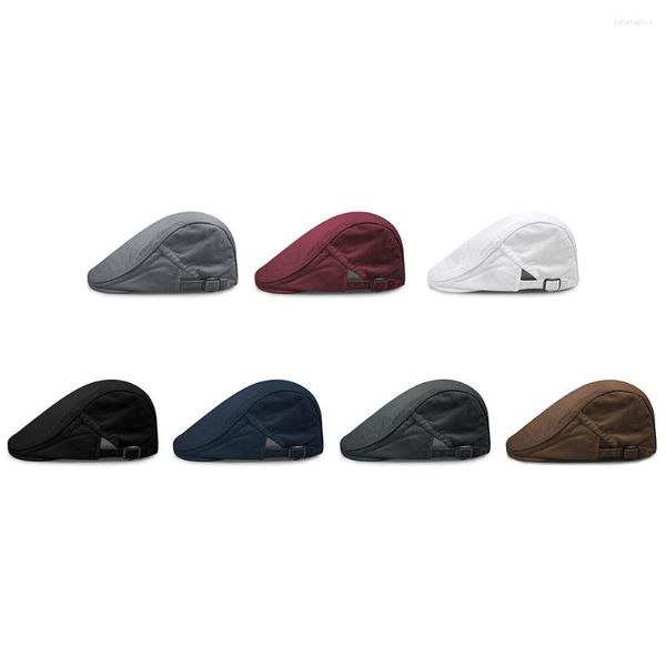 Berets Männer Einstellbare Baumwolle Baskenmütze Kappen Atmungsaktive Knochen Krempe Flache Outdoor Sonnenhut Frauen Solide Koreanische Harajuku Casual Unisex Sommer 2023