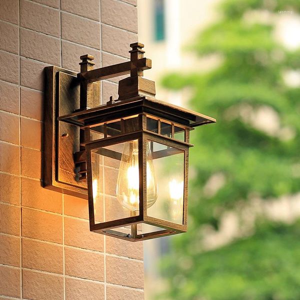 Lâmpada de parede jardim vintage iluminação externa corredor marrom lojas de luz marrom externo sconnce home retro lâmpadas grátis bulbo