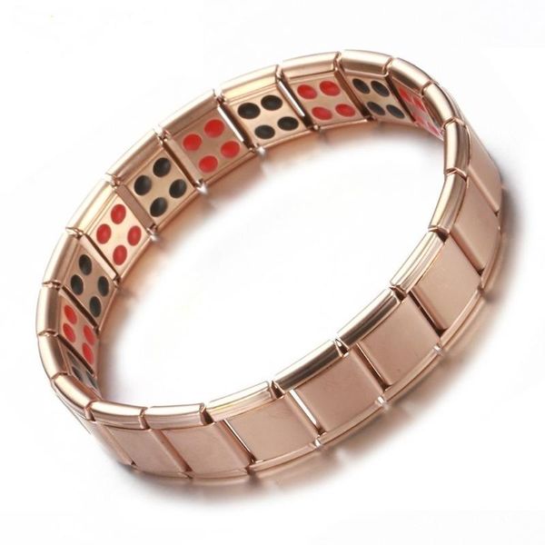 Braccialetti a maglie Bracciale magnetico sano per donna Uomo Magneti per terapia energetica in oro Braccialetti in acciaio inossidabile Catena