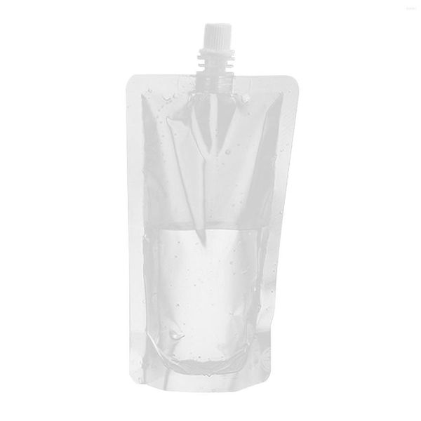 Sacos de armazenamento 100 PCs bebidas descartáveis ​​Stand Up Milk Coffee Transparent Suice selado Saco de embalagem durável com bico Bolsa de bebida líquida