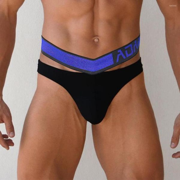 Unterhosen Mann Sexy Slip Doppel Taille Gürtel Spezielle Design Unterwäsche Penis Beutel Höschen Männliche Atmungsaktive Sport Fitness Trunks