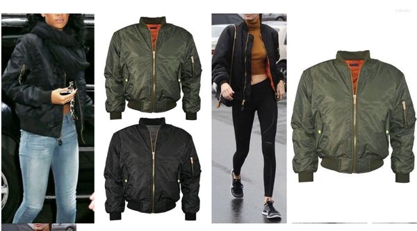 Giacche da donna Autunno Inverno Cappotti casual Parka Giacca bomber verde militare Cappotto da donna Cerniera imbottita di base Chaquetas Biker Outwear