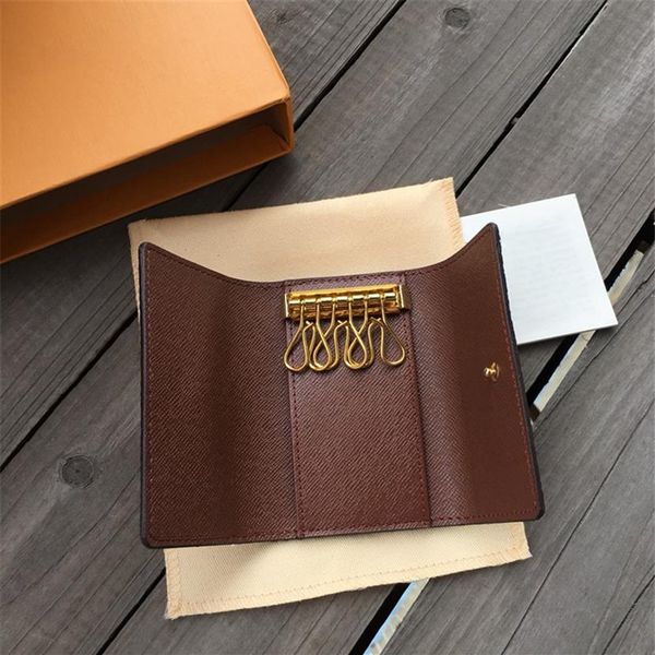 Mode Hohe Qualität Frauen Männer Klassische 6 Halter Abdeckung Brieftasche Schlüsselanhänger Herren mit Box Staubbeutel Kartenring 7 Farben Frau Schlüsselmappen 238O