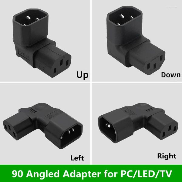 Bilgisayar Kabloları 10A 3pin IEC Konektörü Yukarı 90 Açılı 320 C14 Erkek - C13 Kadın Güç Adaptörü LCD LED Duvar Montajı TV için AC Fiş