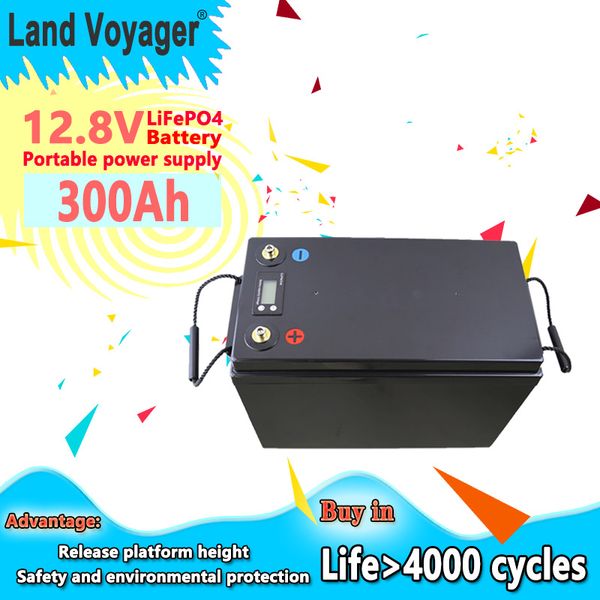 Land Voyager LiFePO4 battery pack 12V 50Ah 60Ah 100Ah 120Ah 150Ah 180Ah 200Ah 280Ah 300Ah 12.8V LiFePO4 Batteries For RV Campers Golf Cart Off-Road Off-grid 14.6V charger