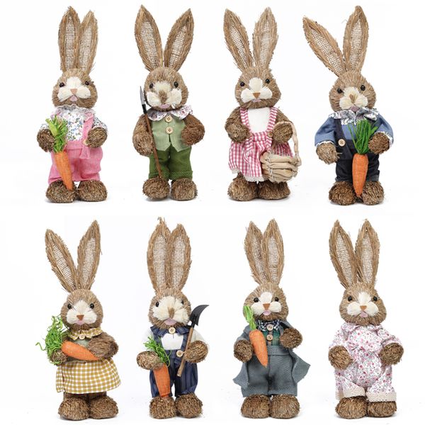 Oggetti decorativi Figurine Paglie artificiale Bunny Home Garden Decoration Decoration Ornament Easter Tema Decor DECIT SUPPORTO 230111